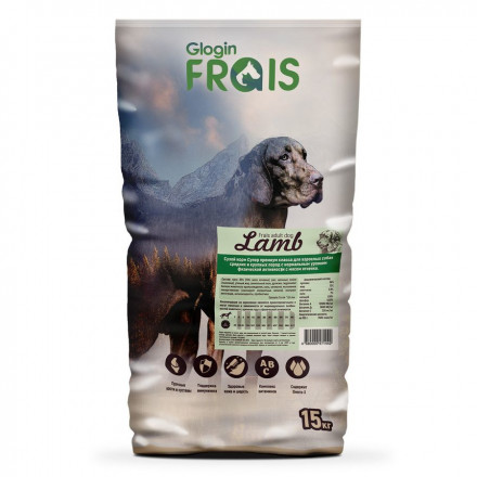 Сухой корм Frais Adult Dog Lamb для взрослых собак средних и крупных пород с нормальным уровнем активности с мясом ягненка - 15 кг
