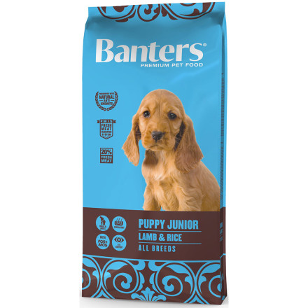Banters Puppy Junior сухой корм для щенков и беременных/кормящих собак с ягненком и рисом - 15 кг