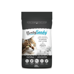 BentySandy Natural наполнитель для кошачьего туалета комкующийся, глиняный, без ароматизатора - 17,2 кг (20 л)