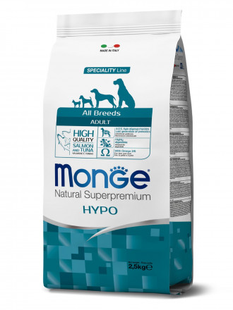 Monge Dog Speciality Hypoallergenic сухой корм для взрослых собак гипоаллергенный с лососем и тунцом 2,5 кг
