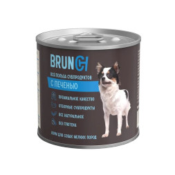 Brunch влажный корм для взрослых собак с печенью в консервах - 240 г х 12 шт