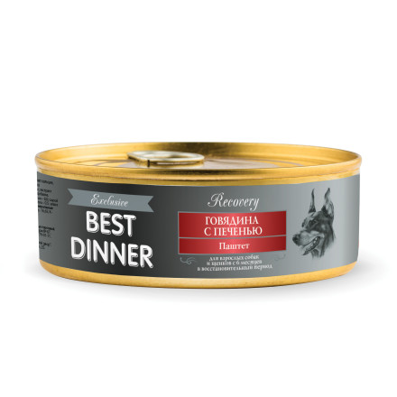 Best Dinner Exclusive Recovery консервы для собак при восстановлении паштет с говядиной и печенью - 100 г