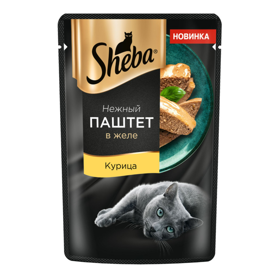 Sheba влажный корм для кошек нежный паштет с курицей, в желе, в паучах - 75  г х 28 шт - купить в Москве | КотМатрос