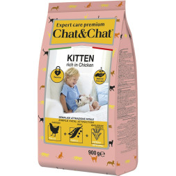 Chat&amp;Chat Expert Premium сухой корм для котят с курицей - 900 г