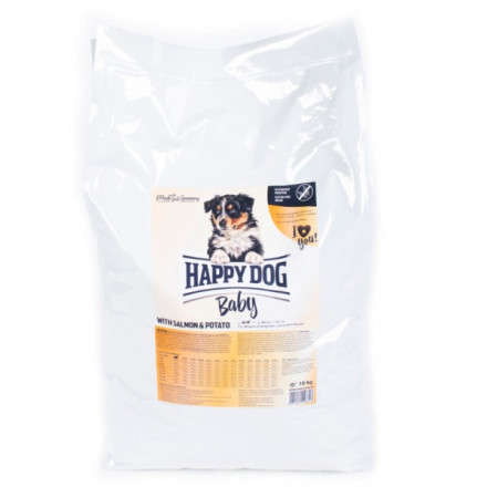 Happy Dog Supreme Baby сухой корм для щенков средних и крупных пород с 4 недель до 6 месяцев с лососем и картофелем - 10 кг