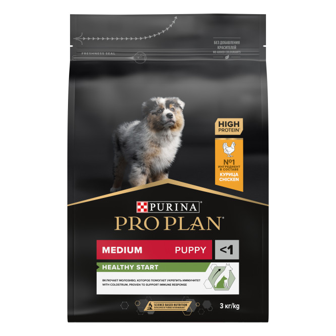 Pro Plan Healthy Start сухой корм для щенков средних пород, с курицей - 3 кг