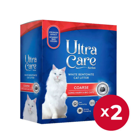 Ultra Care Coarse Long Hairy &amp; Big Cats комкующийся наполнитель для кошачьего туалета для длинношерстных и крупных кошек - 7 кг х 2шт