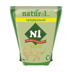 Наполнитель N1 Naturel Кукурузный комкующийся для кошачьего туалета 4,5 л