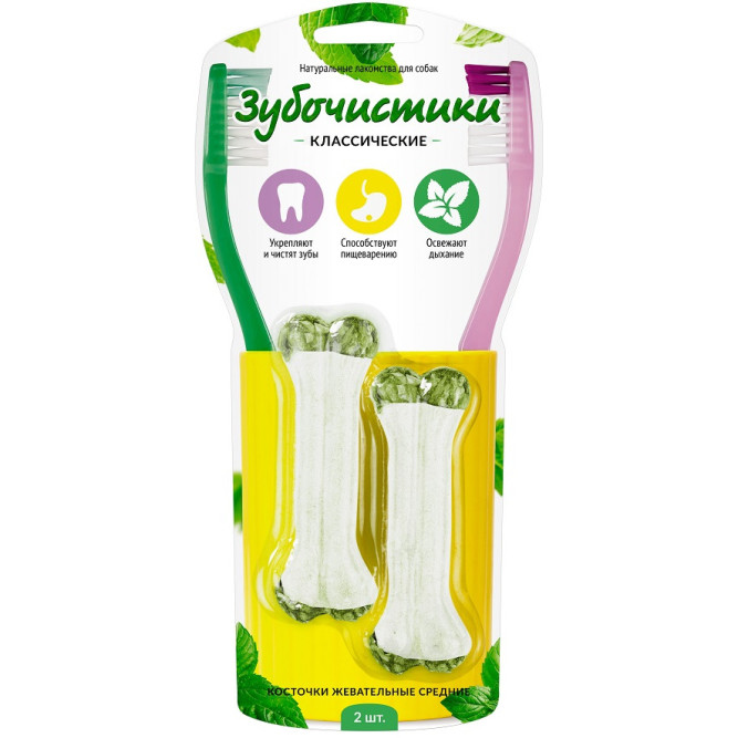 Деревенские лакомства Зубочистки жевательные косточки средние для собак 2 шт