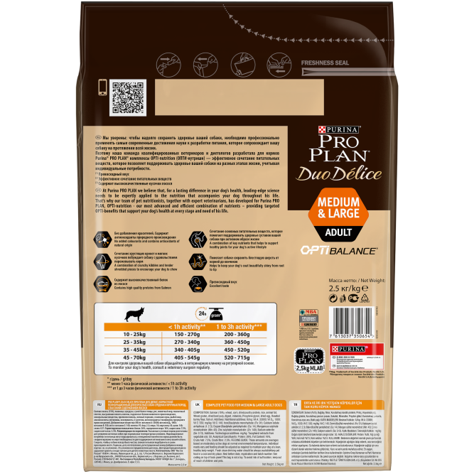 Purina Pro Plan Duo Delice сухой корм для взрослых собак крупных пород с лососем и рисом - 2,5 кг