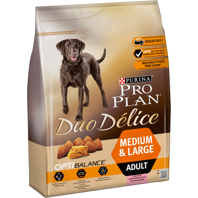Purina Pro Plan Duo Delice сухой корм для взрослых собак крупных пород с лососем и рисом - 2,5 кг