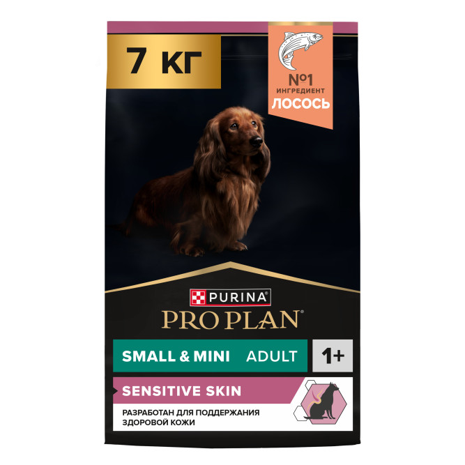 Сухой корм Pro Plan Adult Small&amp;Mini Sensitive Skin для собак мелких пород с чувствительной кожей с лососем и рисом - 7 кг