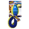 Изображение товара NERF игрушка для собак светящийся мяч для регби с плетеным пищащим шлейфом, синий зеленый - 48 см