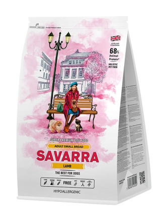 Savarra Adult Dog Small Breed сухой корм для взрослых собак мелких пород с ягнеком и рисом 1 кг