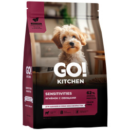 Go' Kitchen SENSITIVITIES Grain Free сухой беззерновой корм для щенков и собак с чувствительным пищеварением, с ягненком - 1,59 кг