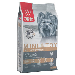 Blitz Classic Adult Mini &amp; Toy сухой корм для взрослых собак миниатюрных и мелких пород, с курицей - 2 кг