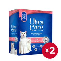 Ultra Care Fine Small Cats &amp; Kittens комкующийся наполнитель для кошачьего туалета для котят и мелких кошек - 7 кг х 2 шт