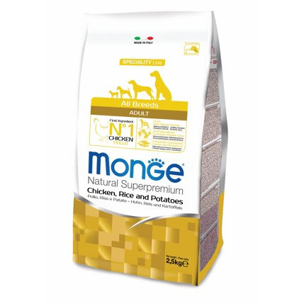 Monge Dog Speciality Adult Chicken сухой корм для взрослых собак всех пород с курицей, рисом и картофелем 2,5 кг
