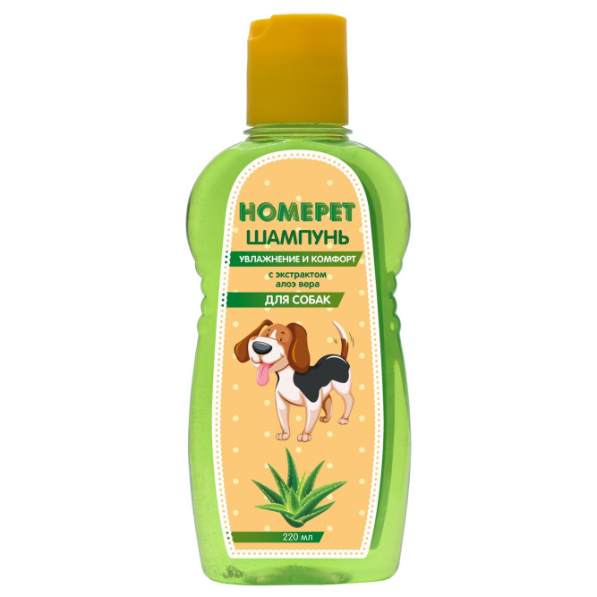 HOMEPET УВЛАЖНЕНИЕ И КОМФОРТ шампунь для собак с экстрактом алоэ вера - 220 мл