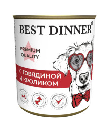 Best Dinner Premium консервы для собак с говядиной и кроликом - 340 г х 6 шт