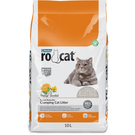 Ro Cat комкующийся наполнитель для кошек, без пыли, с ароматом апельсина - 10 л (8,5 кг)