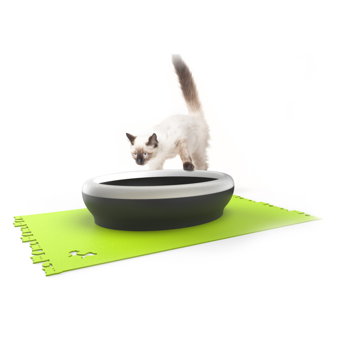 United Pets Vicci-Cat туалет-лоток с совком+подставкой в комплекте, 53х40х16/13х10х26, черный