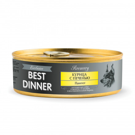 Best Dinner Exclusive Recovery консервы для собак при восстановлении паштет с курицей и печенью - 100 г
