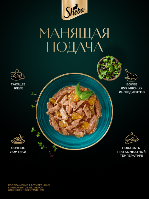 Sheba влажный корм для кошек ломтики с курицей, в желе, в паучах - 75 г х 28 шт