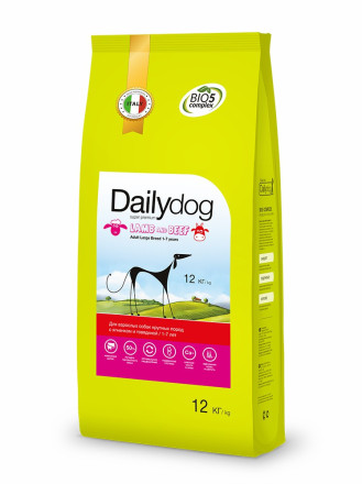 Dailydog Adult Large Breed сухой корм для взрослых собак крупных пород с ягненком и говядиной - 12 кг