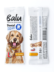 Балу лакомство жевательное Dental для собак крупных пород - размер L - 36 г