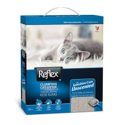 Reflex комкующийся наполнитель для кошачьих туалетов, гипоаллергенный, без запаха - 10 л (8,5 кг)