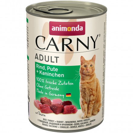 Animonda Carny Adult влажный корм для взрослых кошек с индейкой и кроликом - 400 г (6 шт в уп)
