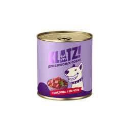 KLATZ! влажный корм для взрослых собак всех пород с говядиной и печенью, в консервах - 850 г х 6 шт