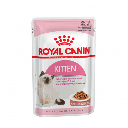 Royal Canin Kitten паучи для котят до 12 месяцев кусочки в соусе - 85 г х 12 шт