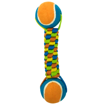 Petpark игрушка для собак Плетенка с двумя теннисными мячами, 6 см