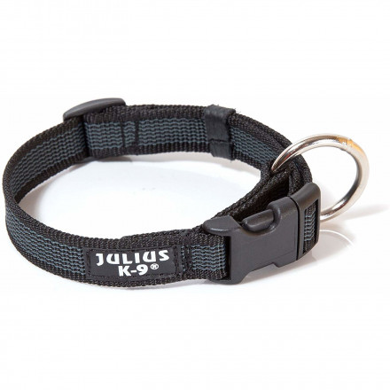 Julius-K9 ошейник для собак Color &amp; Gray, 27-42 см/2 см, черно-серый