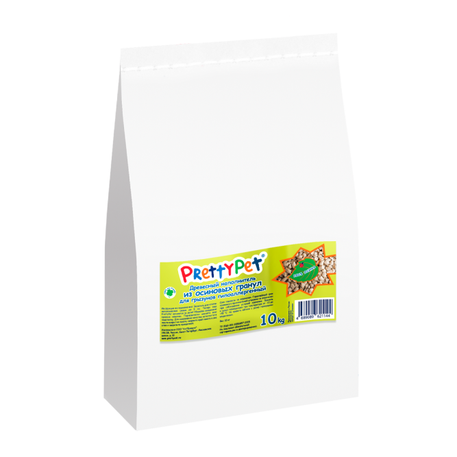 PrettyPet наполнитель древесный для грызунов и птиц, без аромата - 24 л (10 кг)