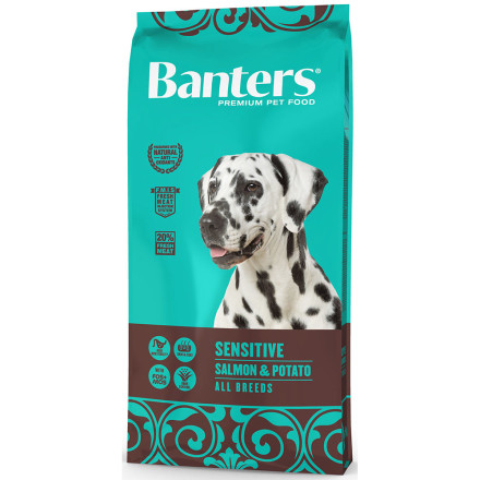 Banters Sensitive сухой корм для взрослых собак с чувствительным пищеварением с лососем и картофелем - 15 кг