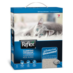 Reflex комкующийся наполнитель для кошачьих туалетов, гипоаллергенный, без запаха - 6 л (5,1 кг)