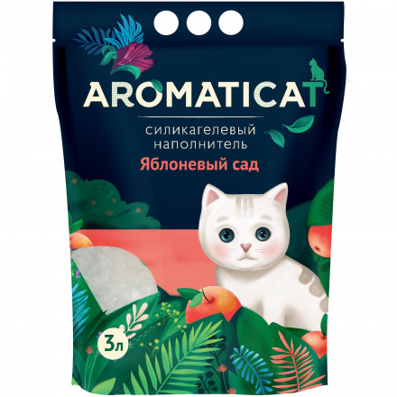 AromatiCat силикагелевый наполнитель для кошачьего туалета, с ароматом Яблоневый сад - 3 л