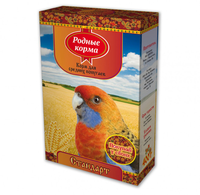 Родные Корма корм для средних попугаев стандарт - 400 г