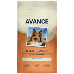 Avance Adult полнорационный сухой корм для взрослых собак, с индейкой и бурым рисом - 3 кг