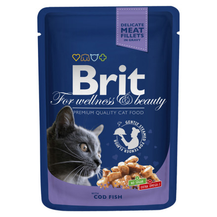 Brit Premium Cod Fish паучи для взрослых кошек с треской 24 шт х 100 гр