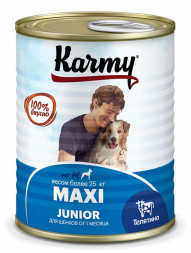 Karmy Maxi Junior влажный корм для щенков крупных пород с телятиной, в консервах - 340 г х 12 шт