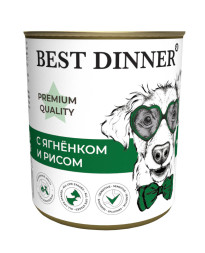 Best Dinner Premium консервы для собак с ягненком и рисом - 340 г х 6 шт