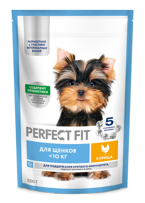 Perfect Fit сухой корм для щенков мелких и миниатюрных пород с курицей - 500 г