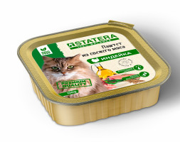 Statera полнорационный влажный корм для взрослых кошек мясной паштет с индейкой, в ламистерах - 100 г х 16 шт