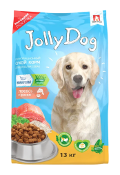 Зоогурман Jolly Dog сухой корм для взрослых собак, с лососем и рисом - 13 кг