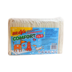 Brava Comfort пеленки впитывающие одноразовые для животных с суперабсорбентом, 60х40 см - 30 шт