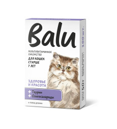 Балу мультивитаминное лакомство для кошек старше 7 лет, &quot;Здоровье и красота&quot; с таурином и олигосахаридами - 100 таблеток